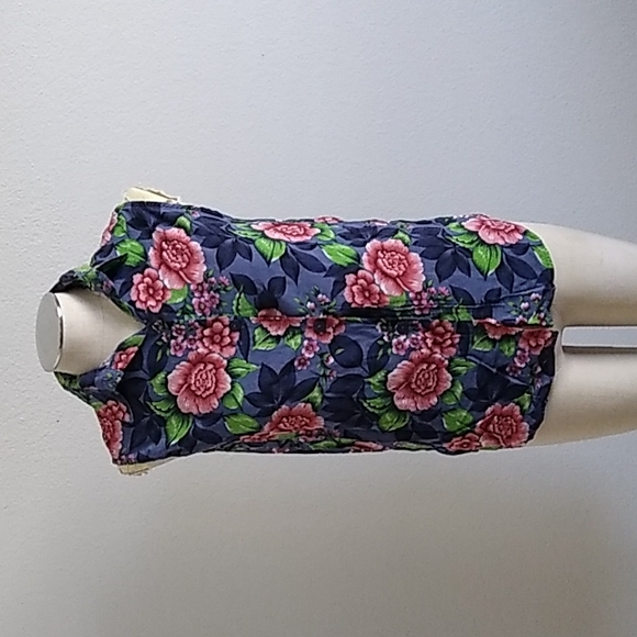 Vtg Separate Issues sleeveless top.rayon.floral.SzM - Picture 1 of 4